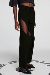 Leilany Hollow Cross-Hose in Schwarz